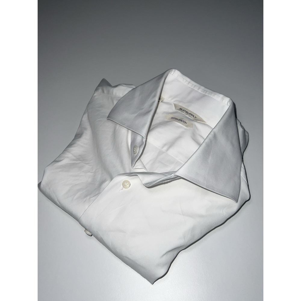 Suitsupply White Cotton Stretch Extra Slim Fit Dress Shirt - Picture 11 of 12